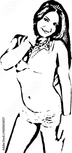 Woman in white lingerie