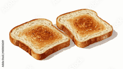 Warm Canvas Toast bread isolated watercolor vector illustration svg