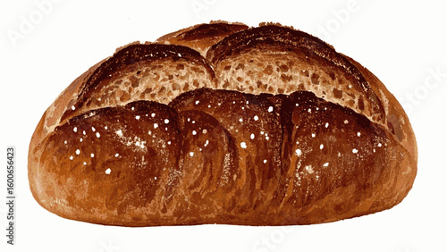 Loaf Light bread isolated watercolor vector illustration svg