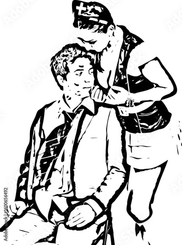 Sexy nurse seduce kissed man