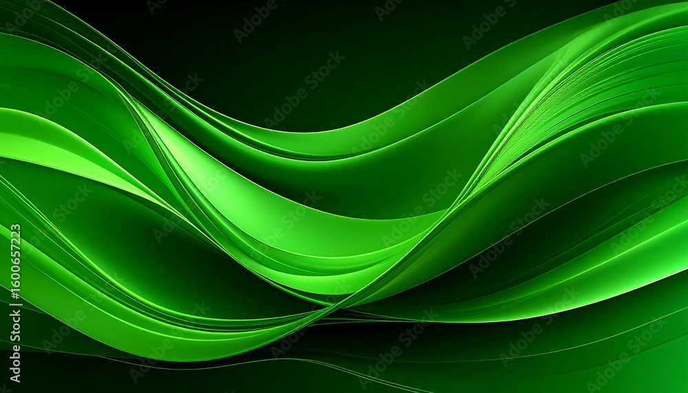 Obraz premium Abstract green wavy design