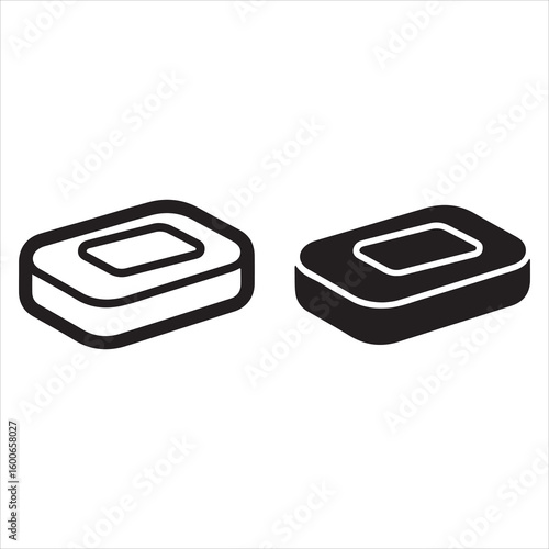 Two simple soap bar representations side by side