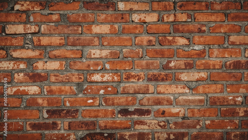 Fototapeta premium Mortar and red bricks forming a background