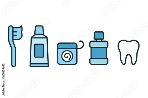 Daily dental care routine with essential tools for maintaining oral hygiene at home
