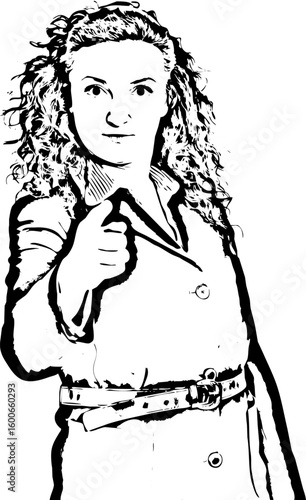 Serious executive woman accusing you