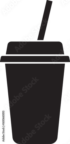 Cool beverage silhouette: A simple, sleek silhouette of a refreshing drink, perfect for conveying hydration, refreshment, and a touch of minimalistic elegance.