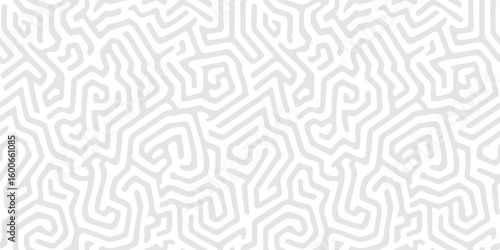 Vector seamless pattern with abstract maze, labyrinth, organic shapes, irregular fluid lines. Subtle gray and white background with biological structures, brain texture, coral. Trendy all-over design
