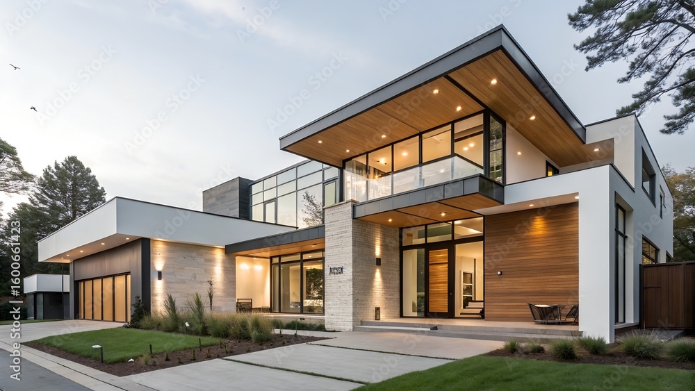 A photo of a modern house with a granny flat A photo of a modern house with a granny flat