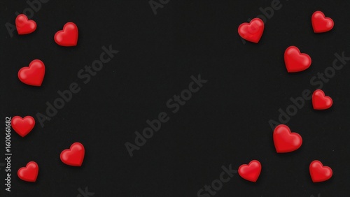 Dark background adorned with red heart textures