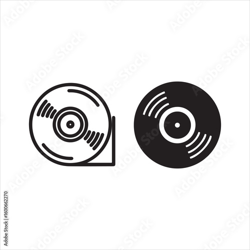 Vintage vinyl record symbols for music and audio playback