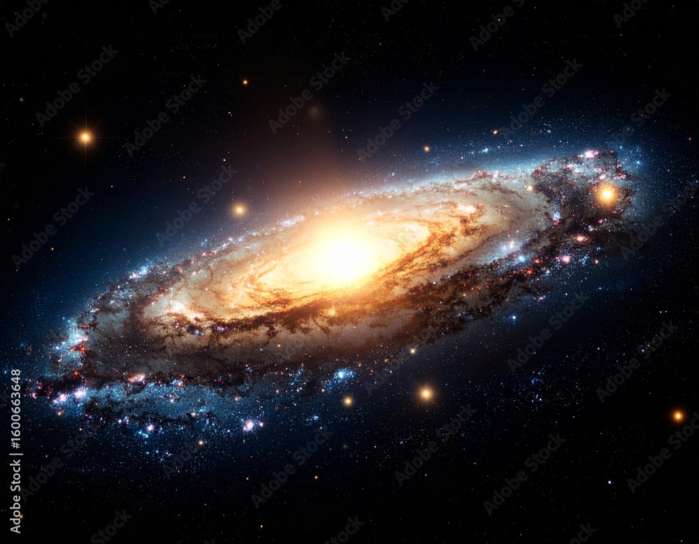 Fototapeta premium Majestic Spiral Galaxy in Deep Space Cosmic Nebula.