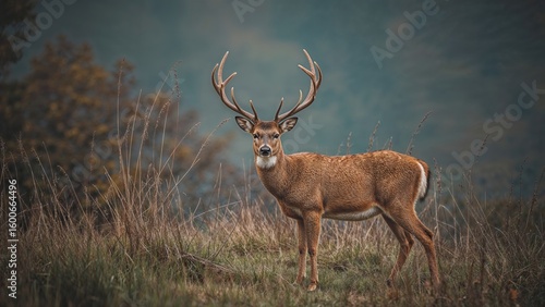 Fototapeta Naklejka Na Ścianę i Meble -  Red Deer Species in Alpine Forest Region