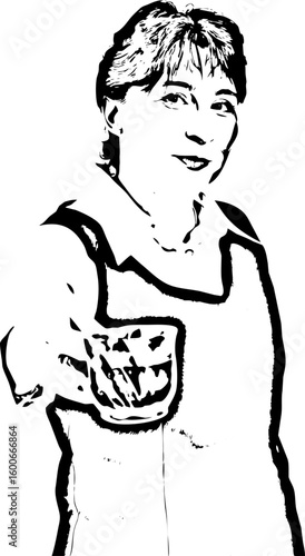 Business mature woman offering coffee