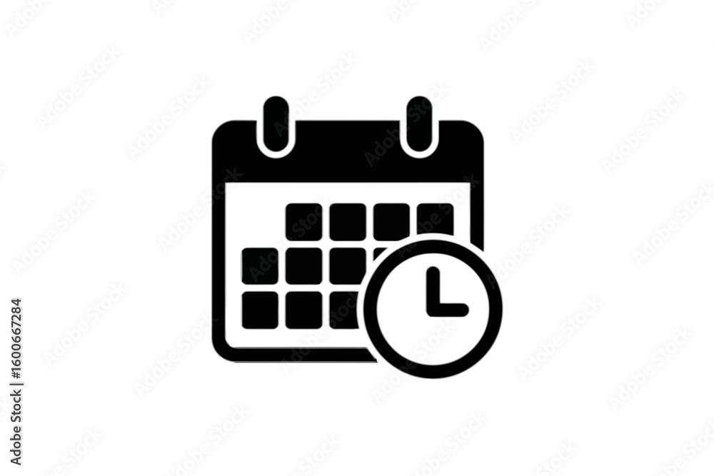 Calendar and Clock Icon time schedule Calendar and Clock Icon time schedule