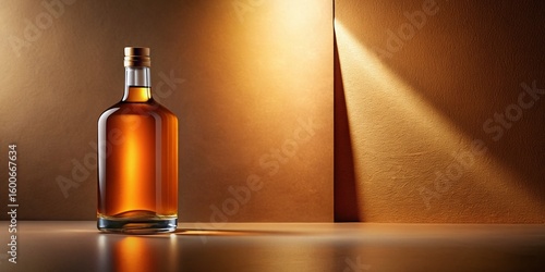 Premium Alcohol Bottle Mockup: Burnt Orange & Terracotta Gradient Paper Background