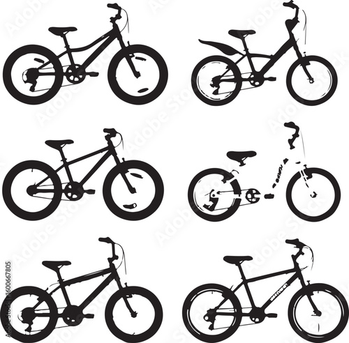 Bicycle silhouettes collection bike black