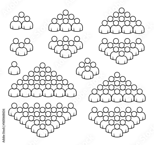 Zestaw ikon ludzi. Symbol tłumu.