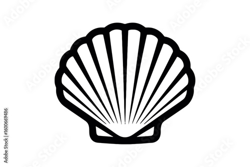 Scallop Shell Silhouette bivalve mollusk