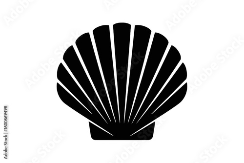 Scallop Shell Silhouette bivalve mollusk