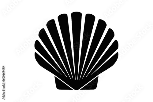 Scallop Shell Silhouette bivalve mollusk