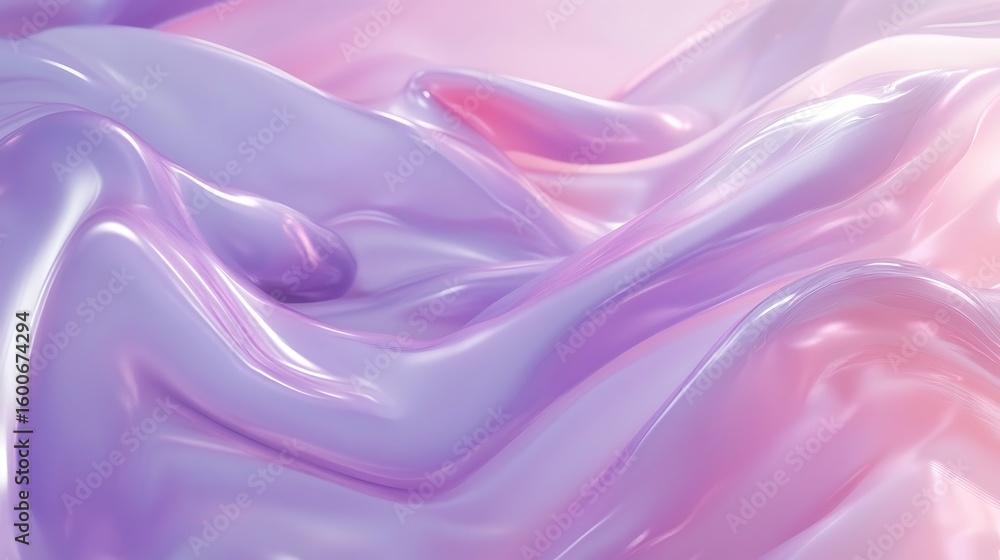 Fototapeta premium Abstract pastel waves background with smooth shiny texture and elegant flowing forms
