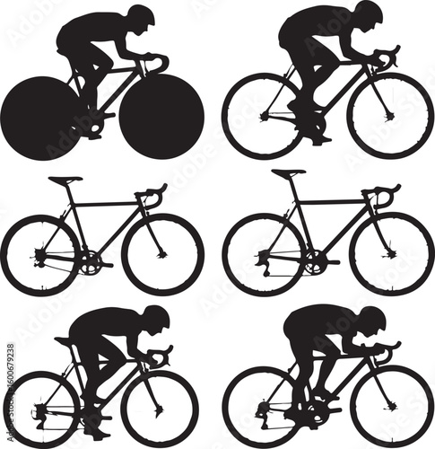 Cyclists racing on bicycles cycling sport