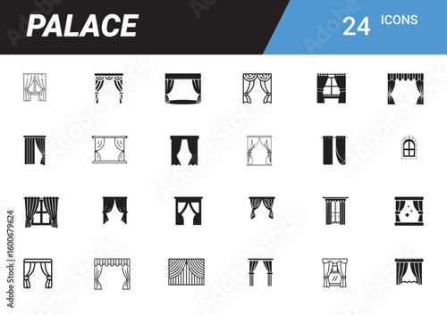 Palace Icons: A meticulously crafted set of 24 palace-themed icons, each a testament to the grandeur and artistry of architectural design. Showcasing the intricate details.