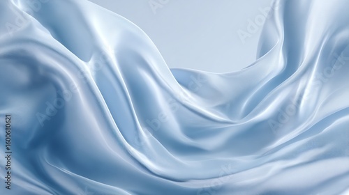 Wallpaper Mural Light blue, flowing fabric elegantly drapes and curves against a pale background, creating soft, smooth folds and subtle highlights Torontodigital.ca