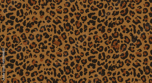 Seamless animal print pattern with brown leopard spots for fashion and