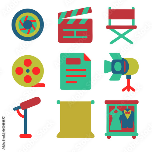 Movie Prop Icon Pack Bright Flat Style