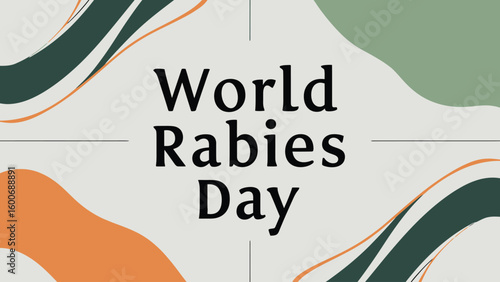 World Rabies Day Awareness Poster Illustration with Dog, Vaccine, Injection and Medical Symbols