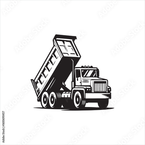 Heavy Duty Dump Truck Silhouette Illustration