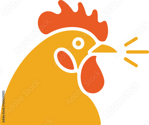 rooster called icon set , rooster crowing in the morning silhouette icon, solid black rooster vector icon, rooster illustration set,