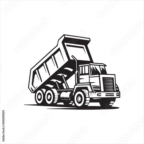 Heavy Duty Dump Truck Silhouette Illustration