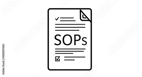 Standard Operating Procedure (SOPs) Document: A minimalist, yet informative illustration of a document, highlighting the concept of SOPs.