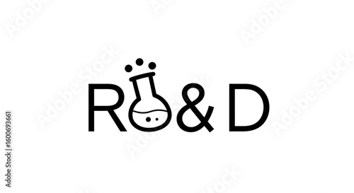 Research and Development Icon: A conceptual logo of research and development represented in a clear, contemporary style, suitable for scientific or technological contexts.