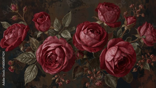 Creative Art Depicting Roses in Earthy Dark Colors
