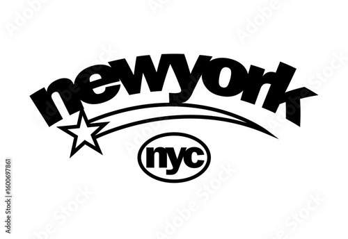 New york star typography slogan. Varsity athletic vintage for t shirt. Nyc tee shirt graphics, urban print. Vector illustration.