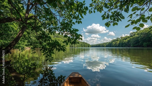 Peaceful environment enveloped by forest