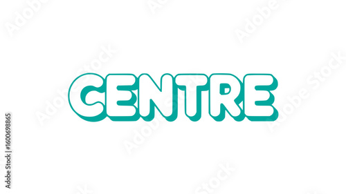 Teal Centre Text.