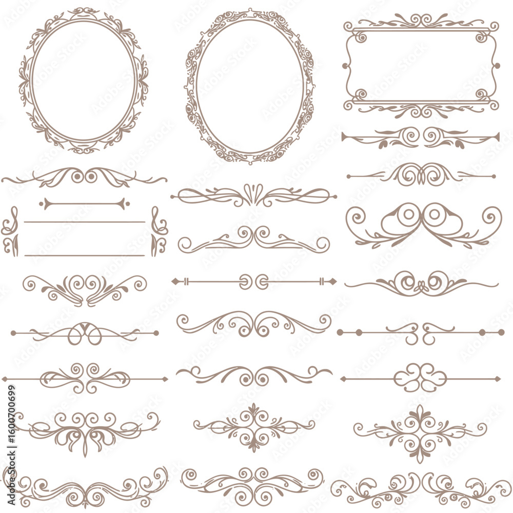 Obraz premium Vintage Decorative Design Elements Set