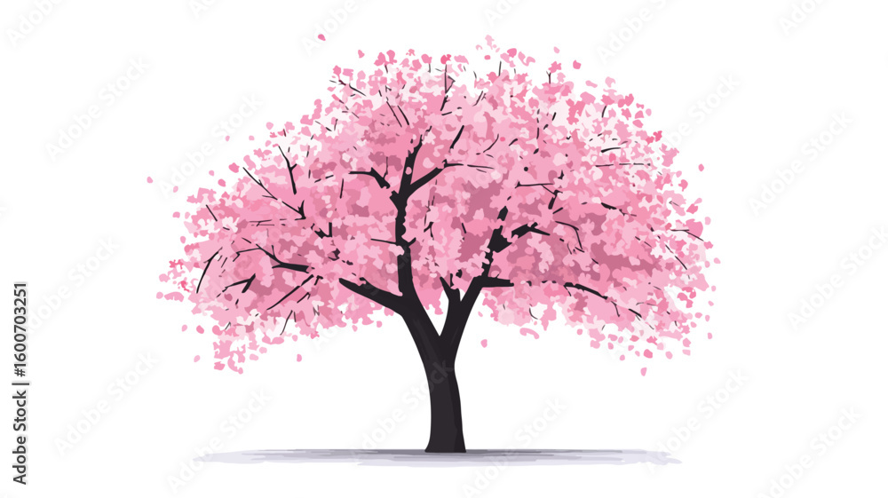 Obraz premium Stunning Cherry Tree Isolated on White Background