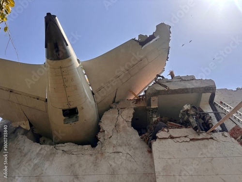 Rear View of Crashed Passenger Aircraft in Ahmedabad
