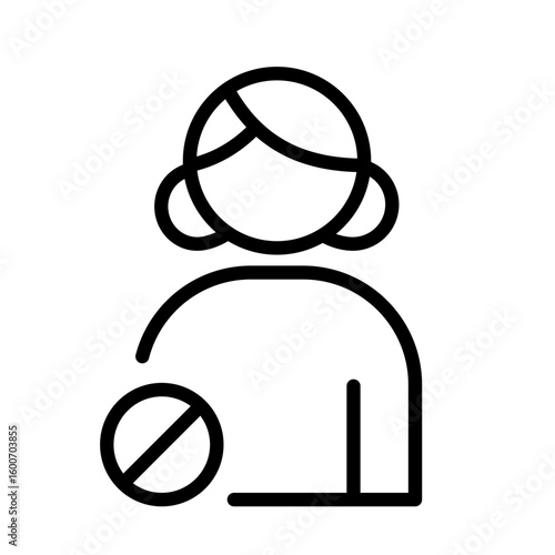 Candidate exclusion - rejected person - vector icon