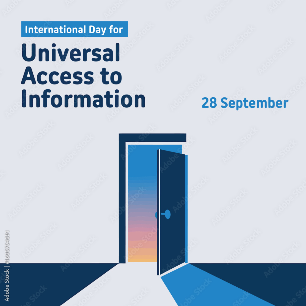 International Day for Universal Access to Information Poster with Books, Laptop, WiFi, and Open Data Icons International Day for Universal Access to Information Poster with Books, Laptop, WiFi, and Open Data Icons