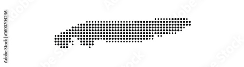 Symbol Map of the Island Norderney (Germany) showing the island with just a few black dots