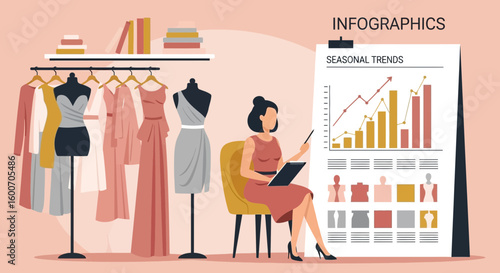Fashion Designer Analyzing Seasonal Trends and Market Dynamics