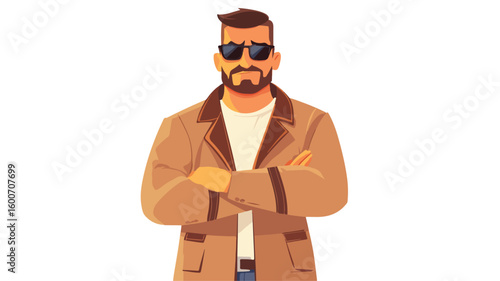 Crime and Punishment: Cartoon Vector of Isolated Criminal in White Background
