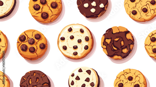 Exquisite Delicious Cookies Displayed on Luxurious White Background for Elegant Culinary Concept