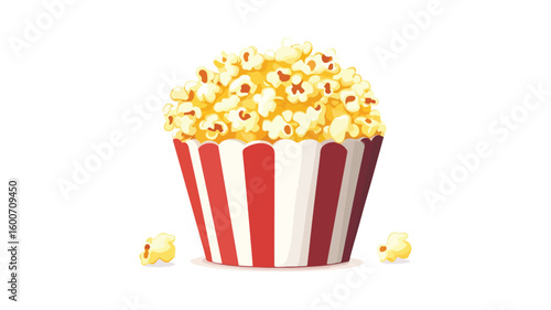 Tasty Popcorn Illustration on White Background for Snack Lovers